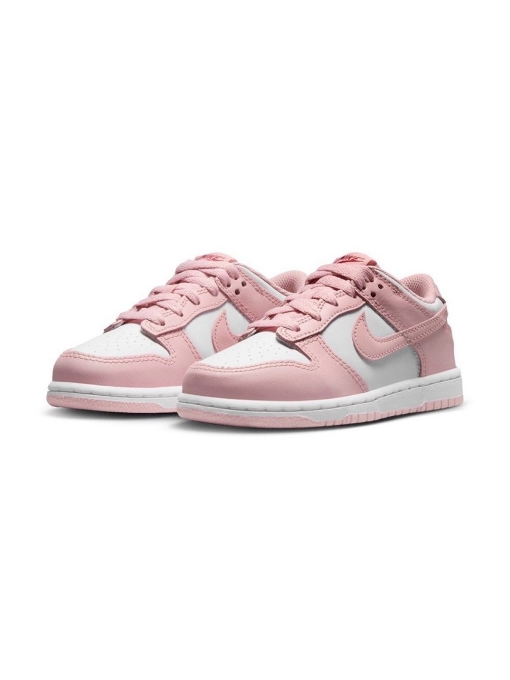 💗 NIB! Nike Dunk Kids Pink and White Low-Top Sneakers